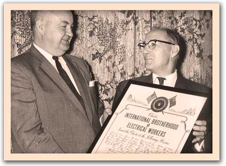 IBEW 24 Signing Agreement and Swearing in Officers 1961