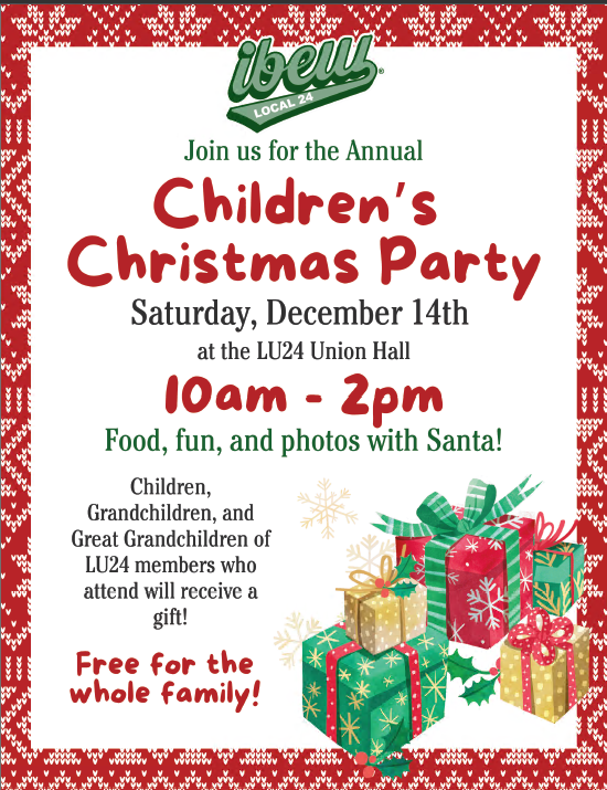 <br /><strong>Bring the family to the annual Children's Christmas Party!